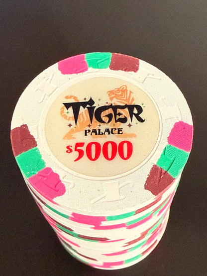 Tiger Palace (Paulson) VIP2 Cash $5,000 chip - White 43mm - One Barrel