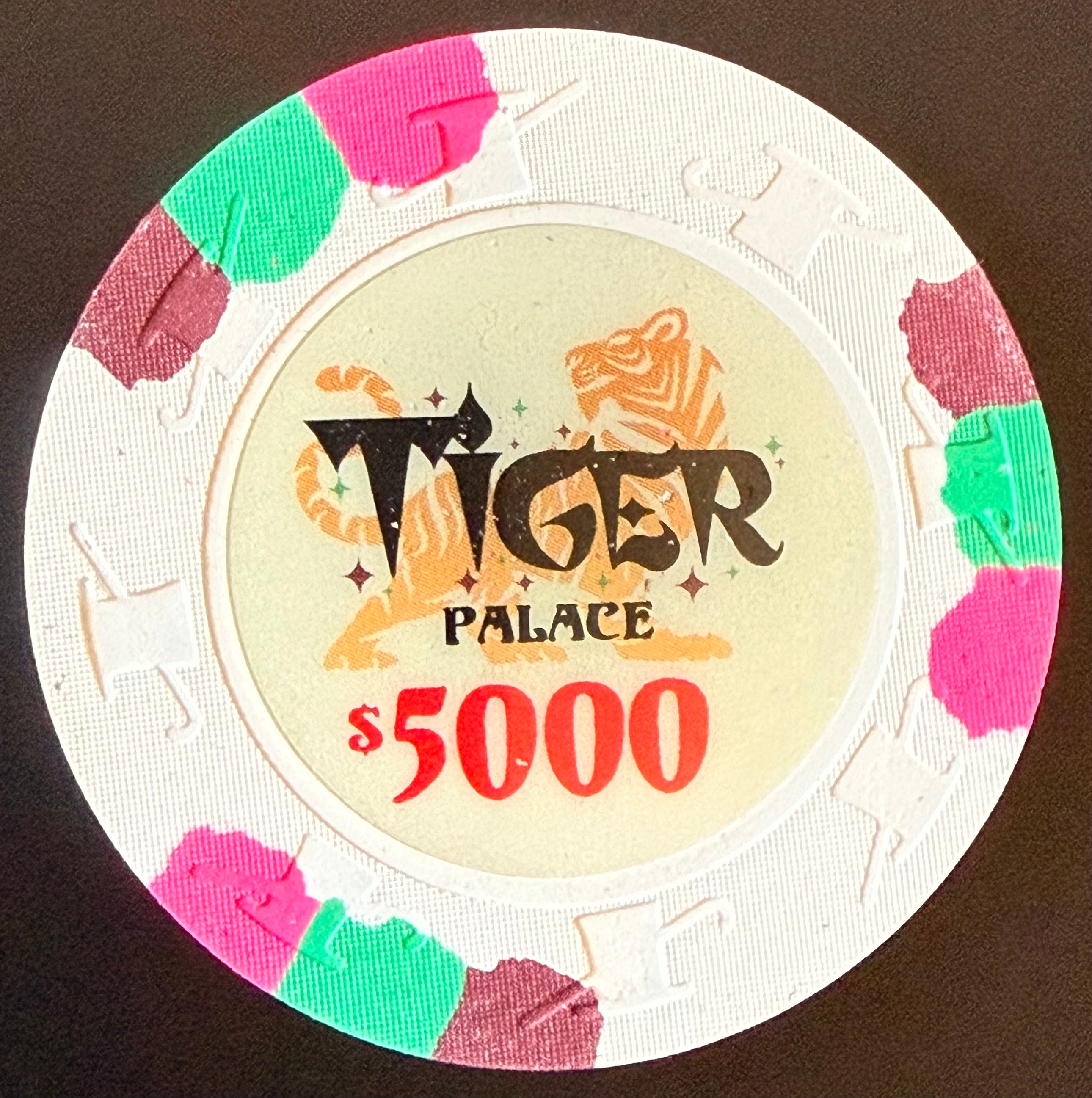 Tiger Palace (Paulson) VIP2 Cash $5,000 chip - White 43mm - One Barrel