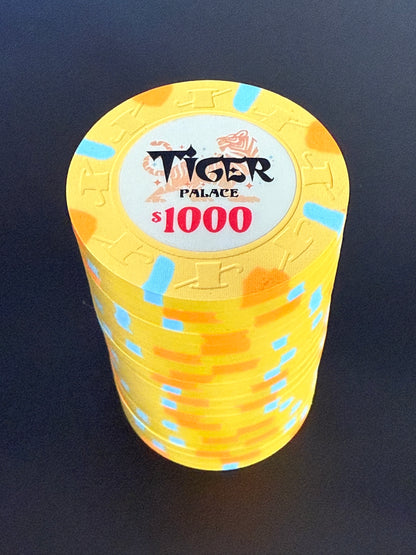 Tiger Palace (Paulson) VIP2 Cash $1,000 chip - Yellow 43mm - One Barrel