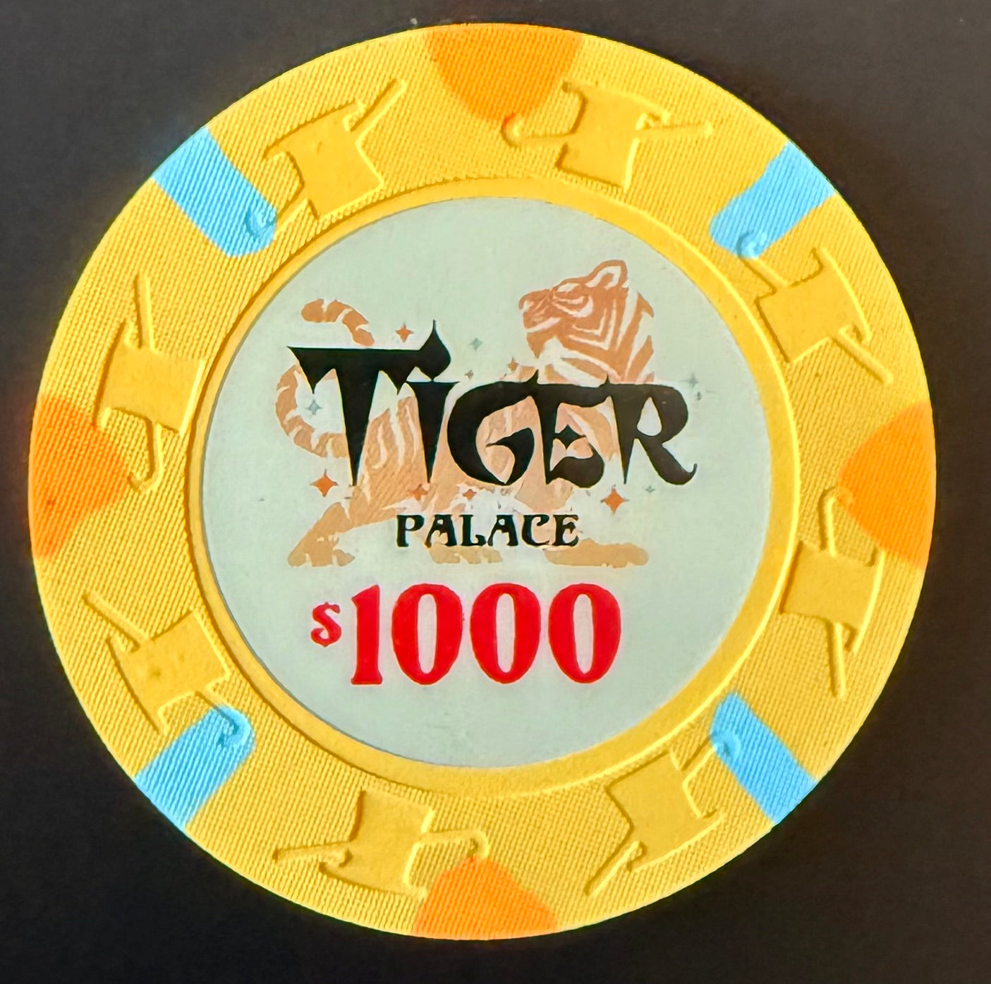 Tiger Palace (Paulson) VIP2 Cash $1,000 chip - Yellow 43mm - One Barrel