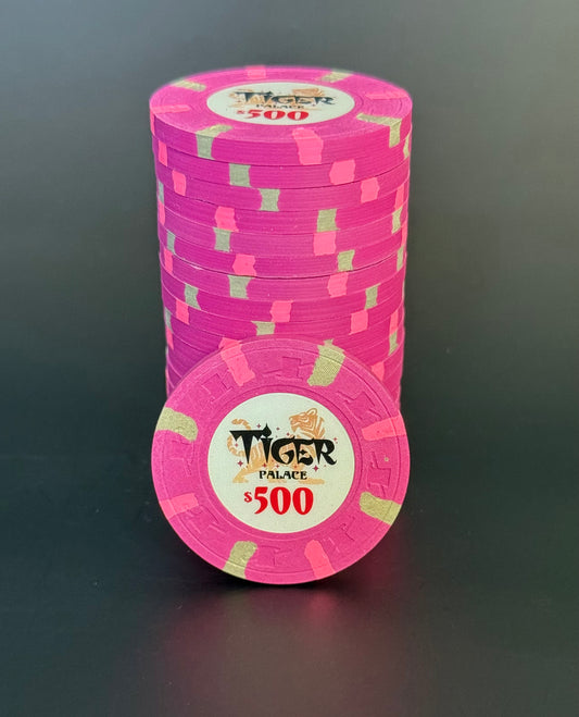 Tiger Palace (Paulson) VIP2 Cash $500 chip - Light Violet 39mm - One Barrel