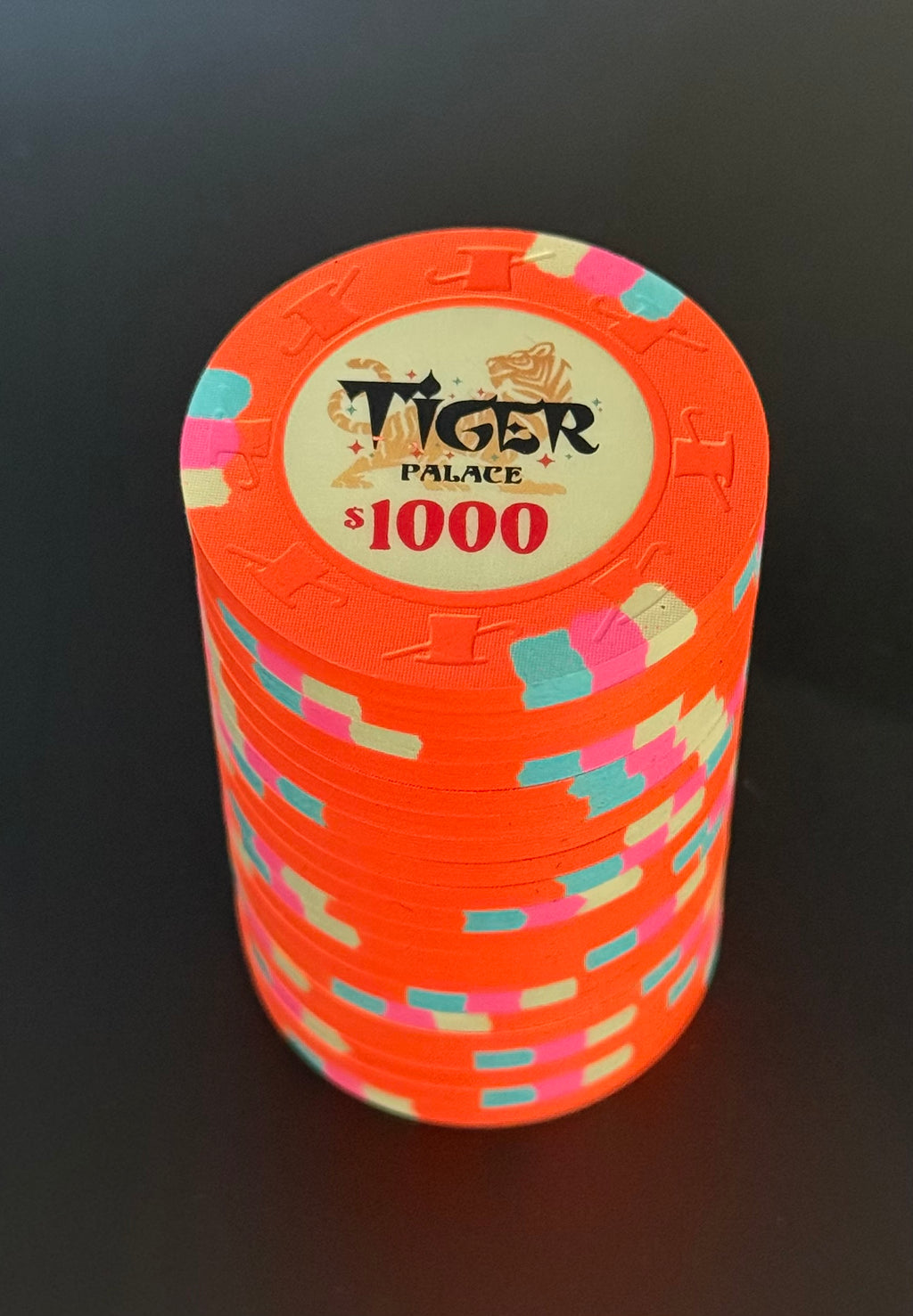 Tiger Palace (Paulson) VIP1 Cash $1,000 chip - Blaze Orange 43mm - One Barrel