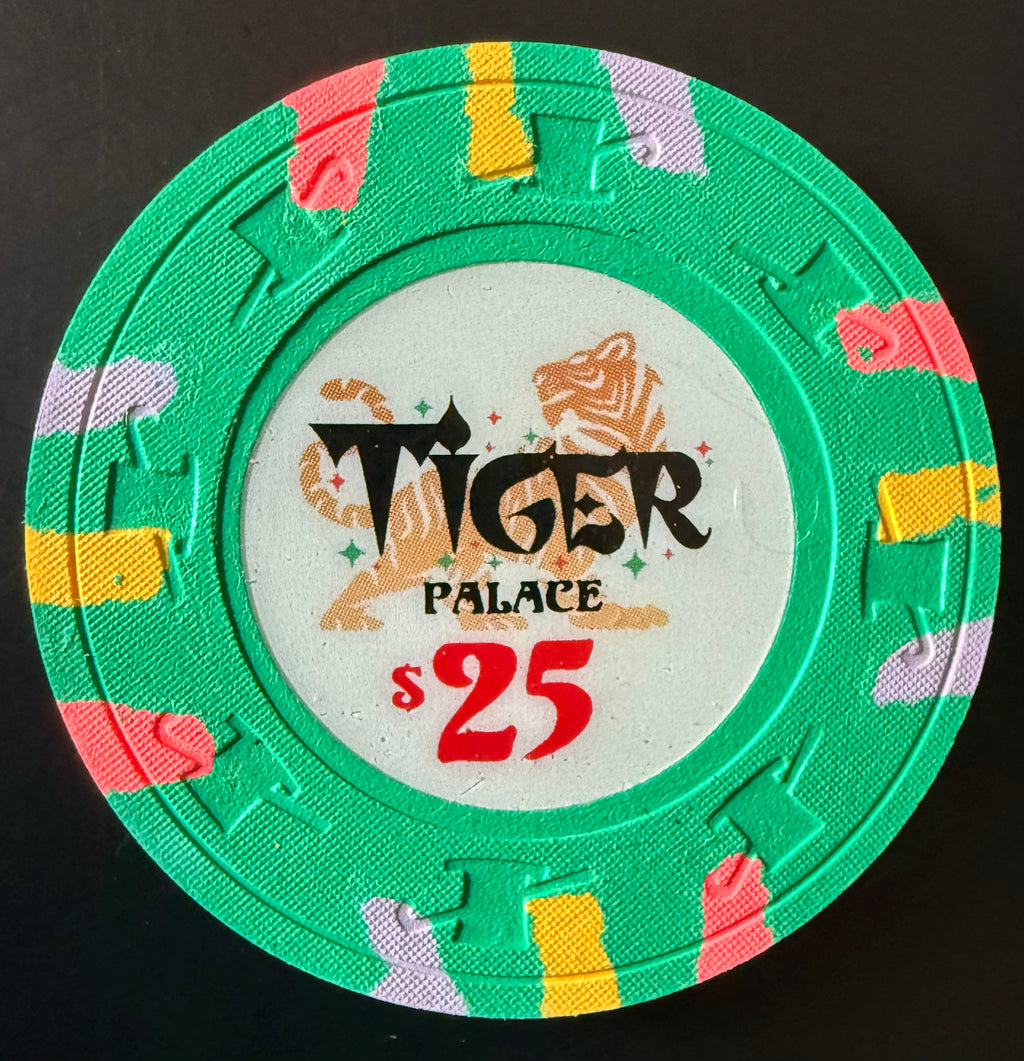 Tiger Palace (Paulson) VIP1 Cash $25 chip - Green (Indian Blue) 39mm - One Barrel