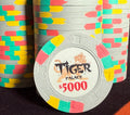 Tiger Palace (Paulson) Secondary Cash $5,000 chip (re-labeled)- Metallic Silver - 43mm - One Barrel