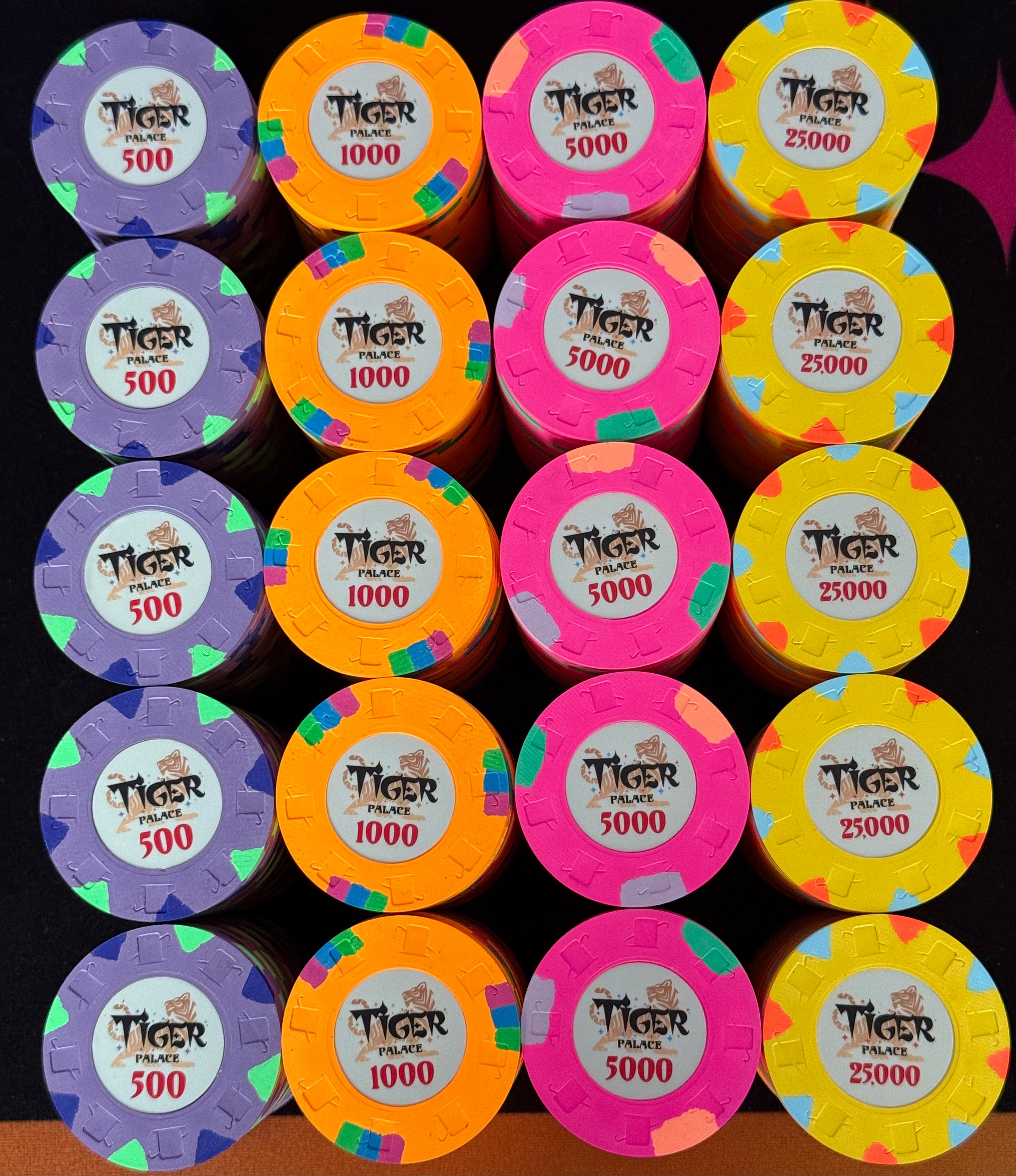 Tiger Palace (Paulson) Tournament Set - 48mm 'Fat Hat' T500-based Tournament Set, 400 Chips