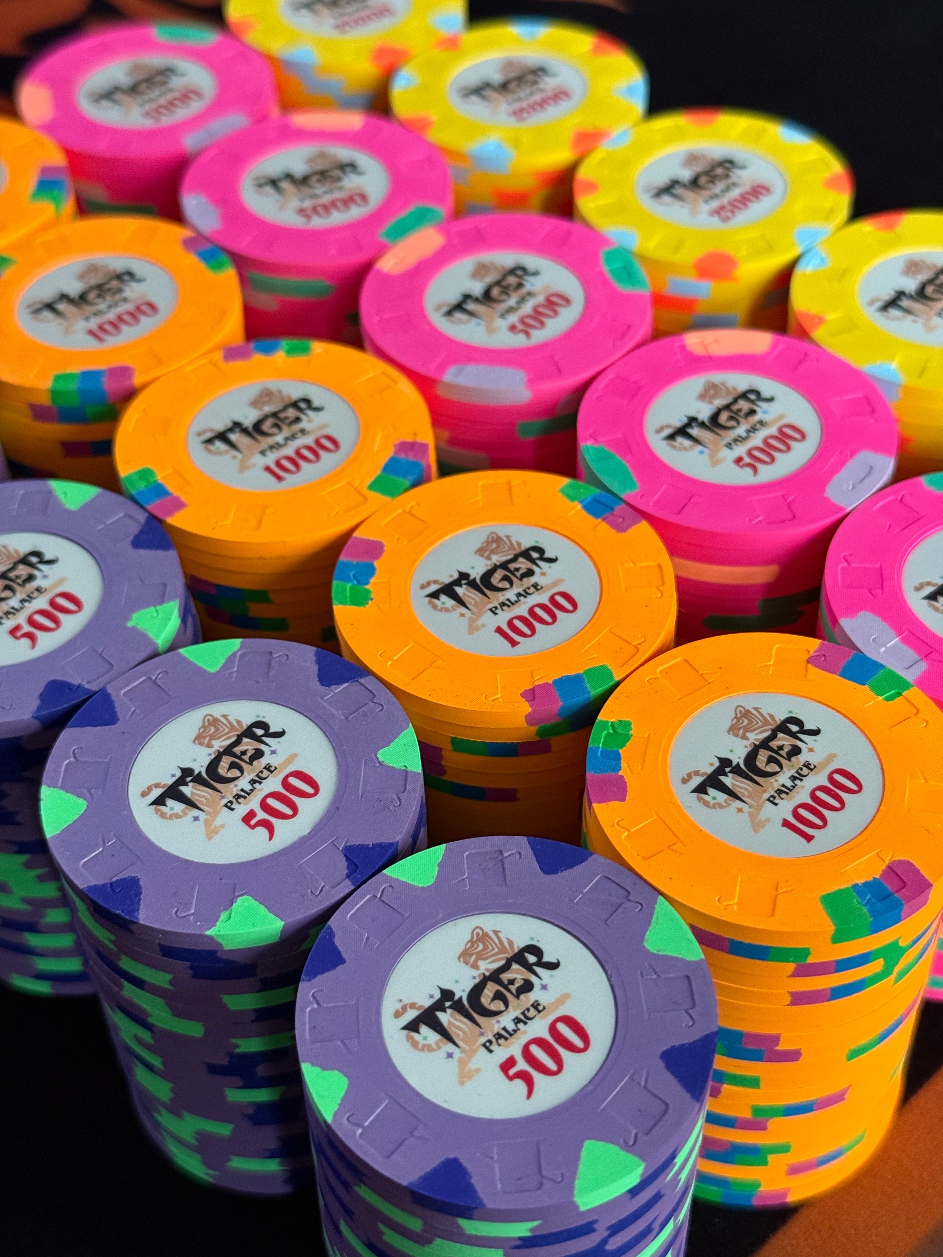 Tiger Palace (Paulson) Tournament Set - 48mm 'Fat Hat' T500-based Tournament Set, 400 Chips