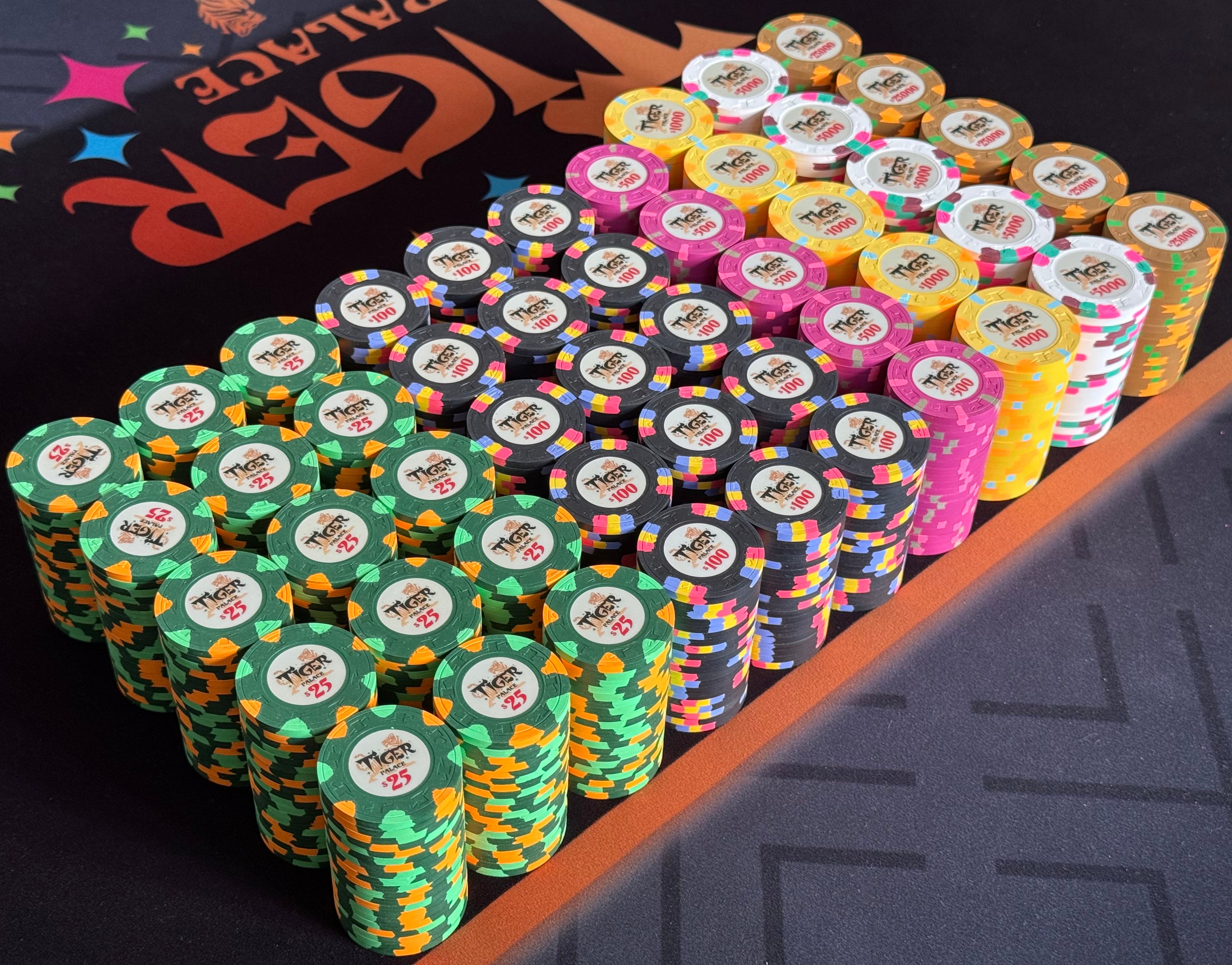 Tiger Palace (Paulson) Cash Set: VIP2 $25/$50 to $50/$100+ 'Vegas' set - 1000 chips