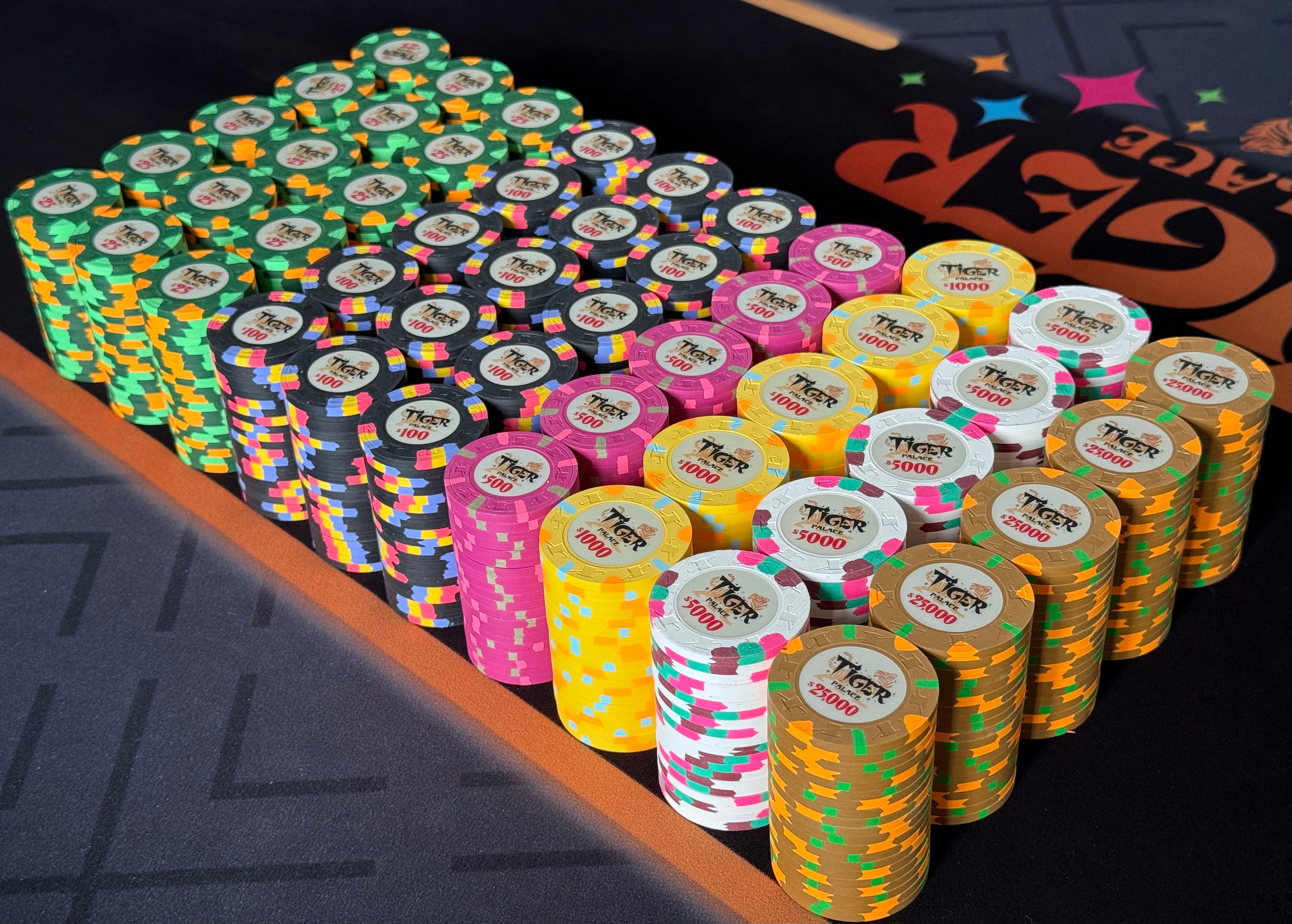 Tiger Palace (Paulson) Cash Set: VIP2 $25/$50 to $50/$100+ 'Vegas' set - 1000 chips