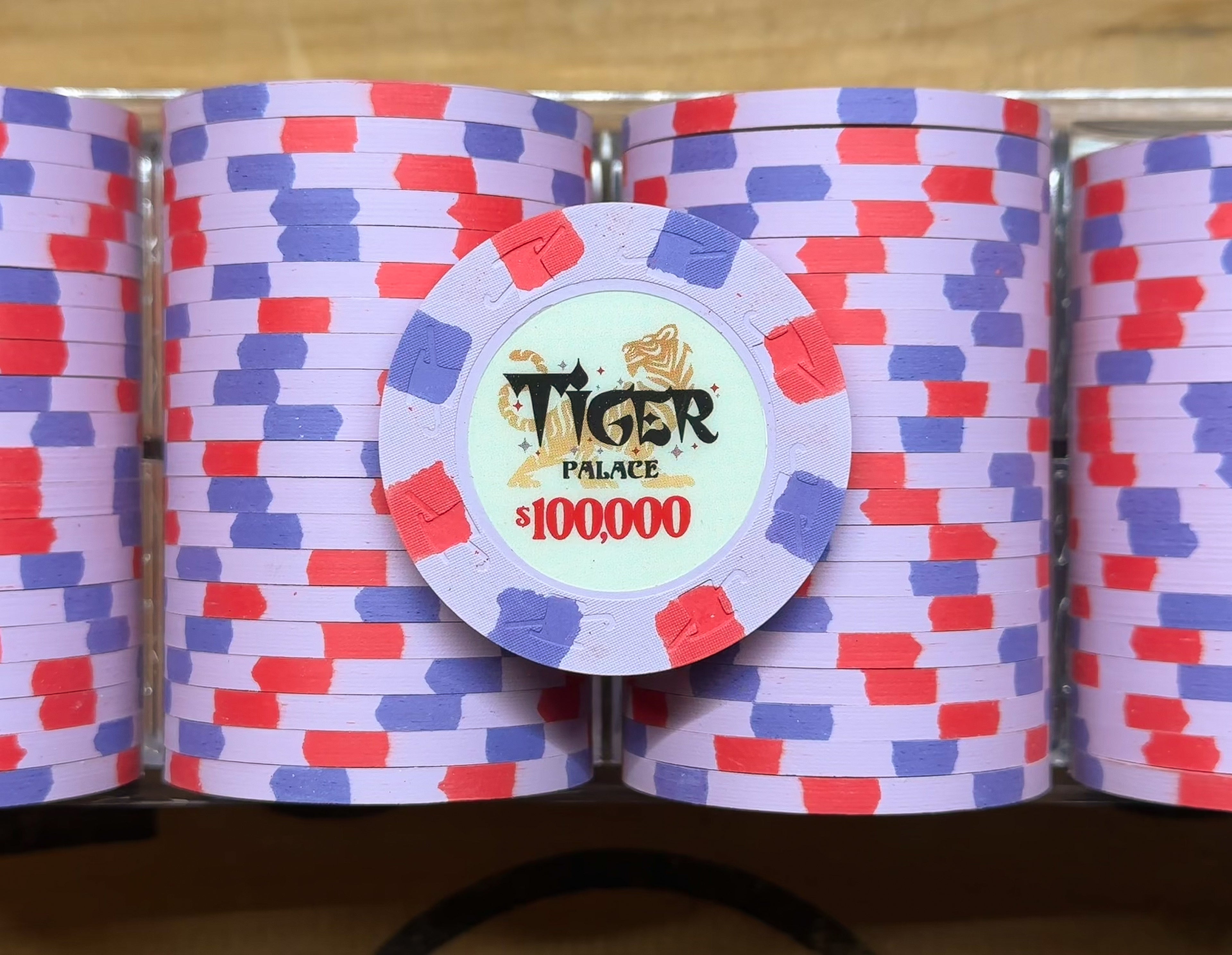 Tiger Palace (Paulson) Misc Cash $100,000 chip - Hawaii Flower - 43mm - One Barrel