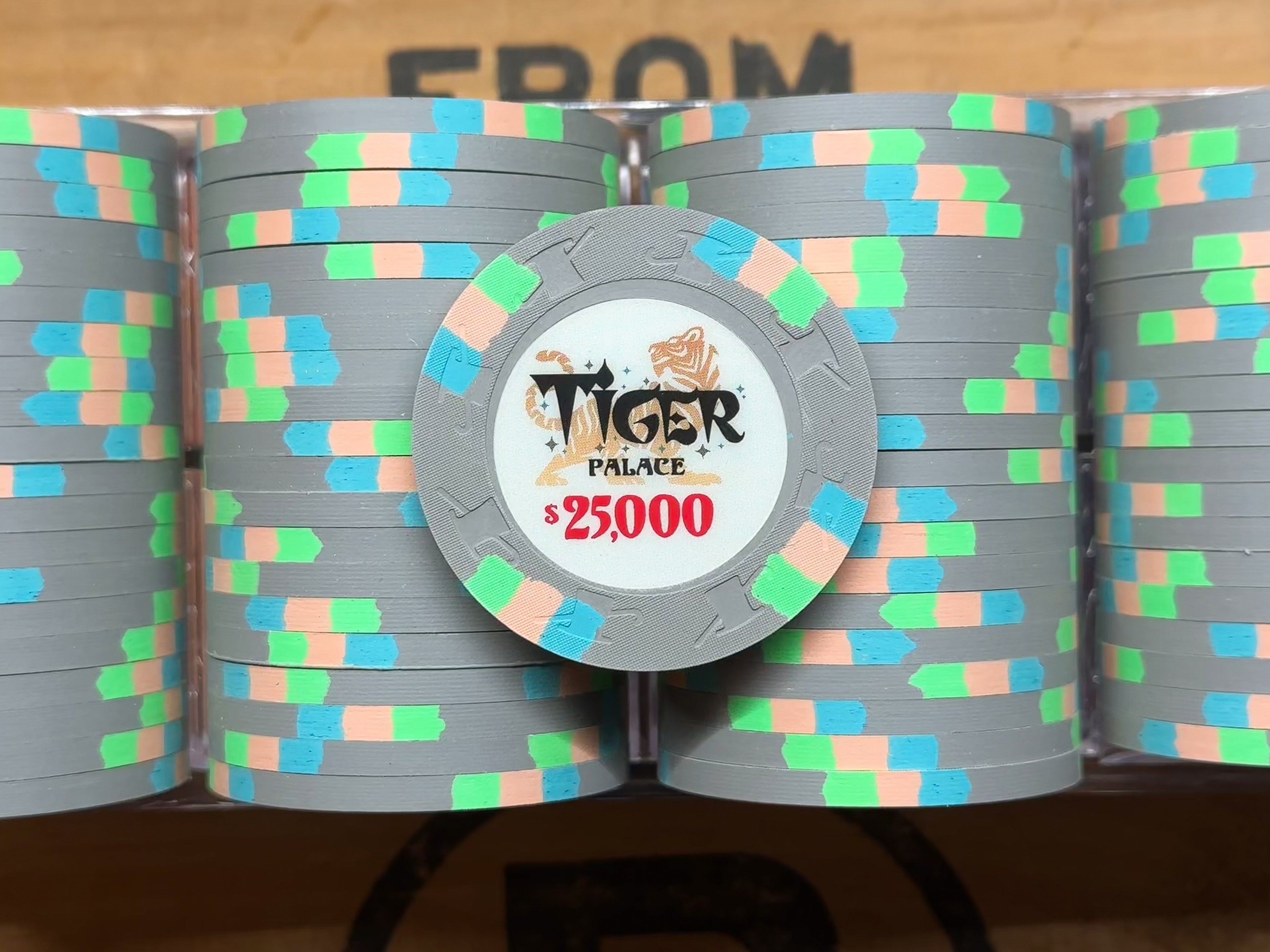 Tiger Palace (Paulson) Misc Cash $25,000 chip - Showboat Grey - 43mm - One Barrel