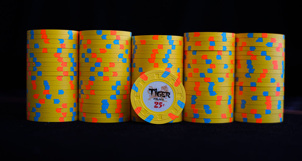 Tiger Palace (Paulson) Primary Cash $0.25 (frac) chip - Yellow 39mm - One Barrel